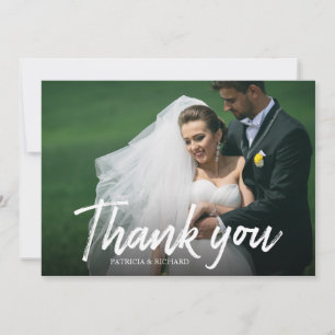 Stilvolle Kalligrafie-Hochzeit-Danke-Foto Karte
