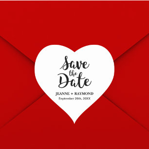Stilvolle Kalligrafie Individuelle Hochzeit "Save Herz-Aufkleber