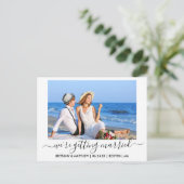 Stilvolle Kalligrafie Save the Date heiraten Postkarte (Stehend Vorderseite)