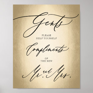 Stilvolle Kalligrafie Script Gents Cigar Bar Sign Poster
