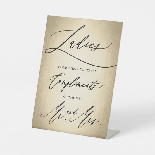 Stilvolle Kalligrafie Script Ladys Badezimmer Sockelschild (Vorderseite)