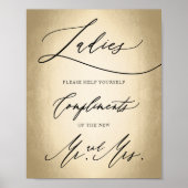 Stilvolle Kalligrafie Script Ladys Badezimmer-Zeic Poster (Vorne)