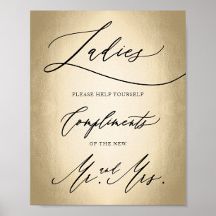 Stilvolle Kalligrafie Script Ladys Badezimmer-Zeic Poster