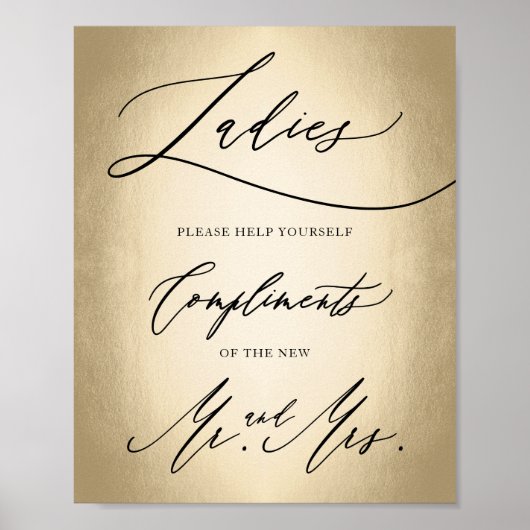 Stilvolle Kalligrafie Script Ladys Badezimmer-Zeic Poster (Vorne)