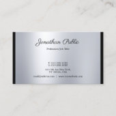 Stilvolle Kalligrafie Script Moderne Silver Trendy Visitenkarte (Vorderseite)
