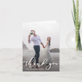 Stilvolle Kalligrafie Script Wedding Danke Foto (Vorderseite)