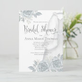 Stilvolle Kalligrafie-Skript Elegant Wedding Gown Einladung (Stehend Vorderseite)