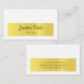 Stilvolle Kalligrafie Trendy Gold Look Minimalisti Visitenkarte (Vorne/Hinten)