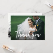 Stilvolle Kalligrafie Wedding Danke Foto Karte (Vorderseite/Rückseite Beispiel)