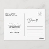 Stilvolle Kalligrafie Wedding Danke Foto Postkarte (Rückseite)