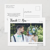 Stilvolle Kalligraphie Danke Karte (Vorne/Hinten)