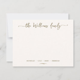 Stilvolle Kalligraphie Familienname Gold-Script Mitteilungskarte