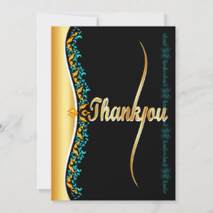 Stilvolle Kalligraphie in Gold und Schwarz Danke