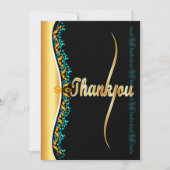 Stilvolle Kalligraphie in Gold und Schwarz Danke (Vorderseite)