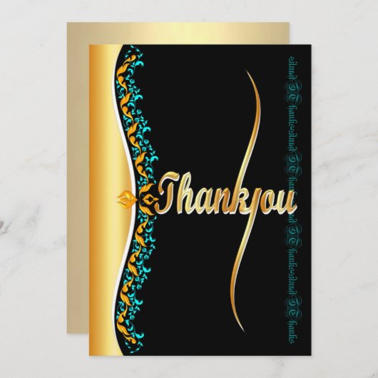 Stilvolle Kalligraphie in Gold und Schwarz Danke (Vorne/Hinten)