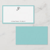 Stilvolle Kalligraphie-Monogramm-Minimalistische V Mitteilungskarte (Vorne/Hinten)