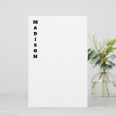 Stilvolle Kalligraphie Name Schwarz & Weiß Briefpapier (Stehend Vorderseite)