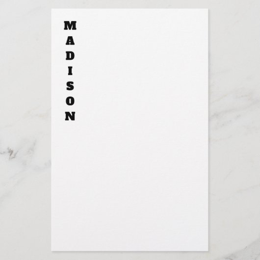 Stilvolle Kalligraphie Name Schwarz & Weiß Briefpapier (Vorderseite)