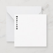 Stilvolle Kalligraphie Name Schwarz & Weiß Mitteilungskarte (Vorderseite)