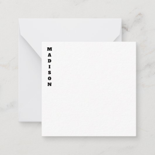 Stilvolle Kalligraphie Name Schwarz & Weiß Mitteilungskarte (Vorderseite)