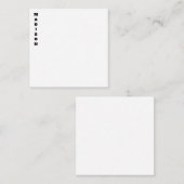 Stilvolle Kalligraphie Name Schwarz & Weiß Mitteilungskarte (Vorne/Hinten)