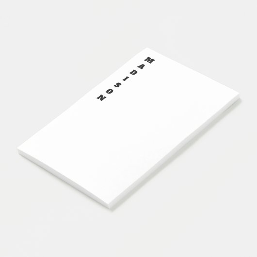 Stilvolle Kalligraphie Name Schwarz & Weiß Post-it Klebezettel (angewinkelt)