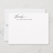 Stilvolle Kalligraphie Script Schwarz-weiß Danke Mitteilungskarte (Vorderseite)