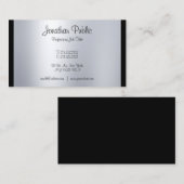 Stilvolle Kalligraphie Script Silver Schlicht Mode Visitenkarte (Vorne/Hinten)