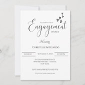 Stilvolle Kalligraphie Verlobung Dinner Party Einladung (Vorderseite)