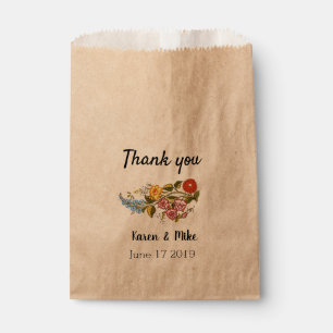 Stilvolle Kalocsai-Blume - personalisierte Hochzei Geschenktütchen