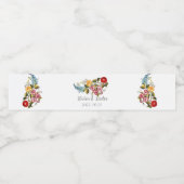 Stilvolle Kalocsai-Flora - personalisierte Hochzei Wasserflaschenetikett (Einzelnes Label)