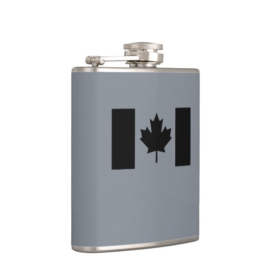 Stilvolle kanadische Flagge in Schwarz Flachmann (Rechts)