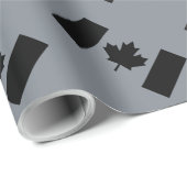Stilvolle kanadische Flagge in Schwarz Geschenkpapier (Rolleneckpunkt)