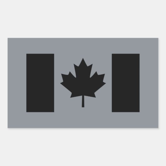 Stilvolle kanadische Flagge in Schwarz Rechteckiger Aufkleber (Vorderseite)