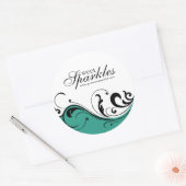 Stilvolle karibische Blue Scroll Packaging Sticker (Umschlag)