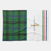 Stilvolle Karierte Monogramm Name Rustic Tartan Geschirrtuch (Horizontal)