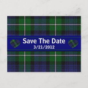 Stilvolle Karierte Save the Date Postkarte