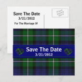 Stilvolle Karierte Save the Date Postkarte (Vorne/Hinten)