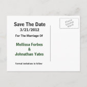 Stilvolle Karierte Save the Date Postkarte (Rückseite)