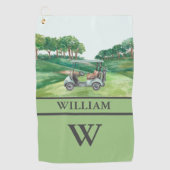 Stilvolle Kartkursklubs Monogram Name Golfhandtuch (Vorderseite)
