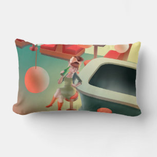 Stilvolle Katze mit Flasche Sitzen im Bar Lendenkissen