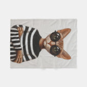 Stilvolle Katze mit runder Brille Fleecedecke (Vorderseite (Horizontal))