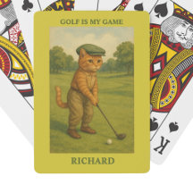 Stilvolle Katze spielt Golf personalisierte Poker