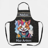Stilvolle Katzengeschenke für Friseursalons Friseu Schürze (Vorderseite)