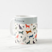 Stilvolle Katzenmuster Personalisiert Kaffeetasse (Vorderseite Links)