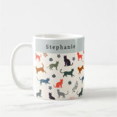Stilvolle Katzenmuster Personalisiert Kaffeetasse (Links)