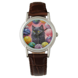 Stilvolle Katzenuhr für Katzenliebhaber Armbanduhr