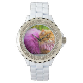 Stilvolle Katzenuhr für Katzenliebhaber Armbanduhr