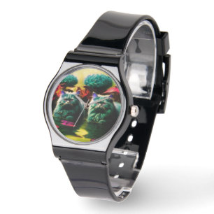 Stilvolle Katzenuhr für Katzenliebhaber Armbanduhr