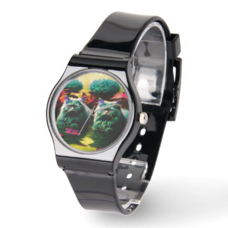 Stilvolle Katzenuhr für Katzenliebhaber Armbanduhr